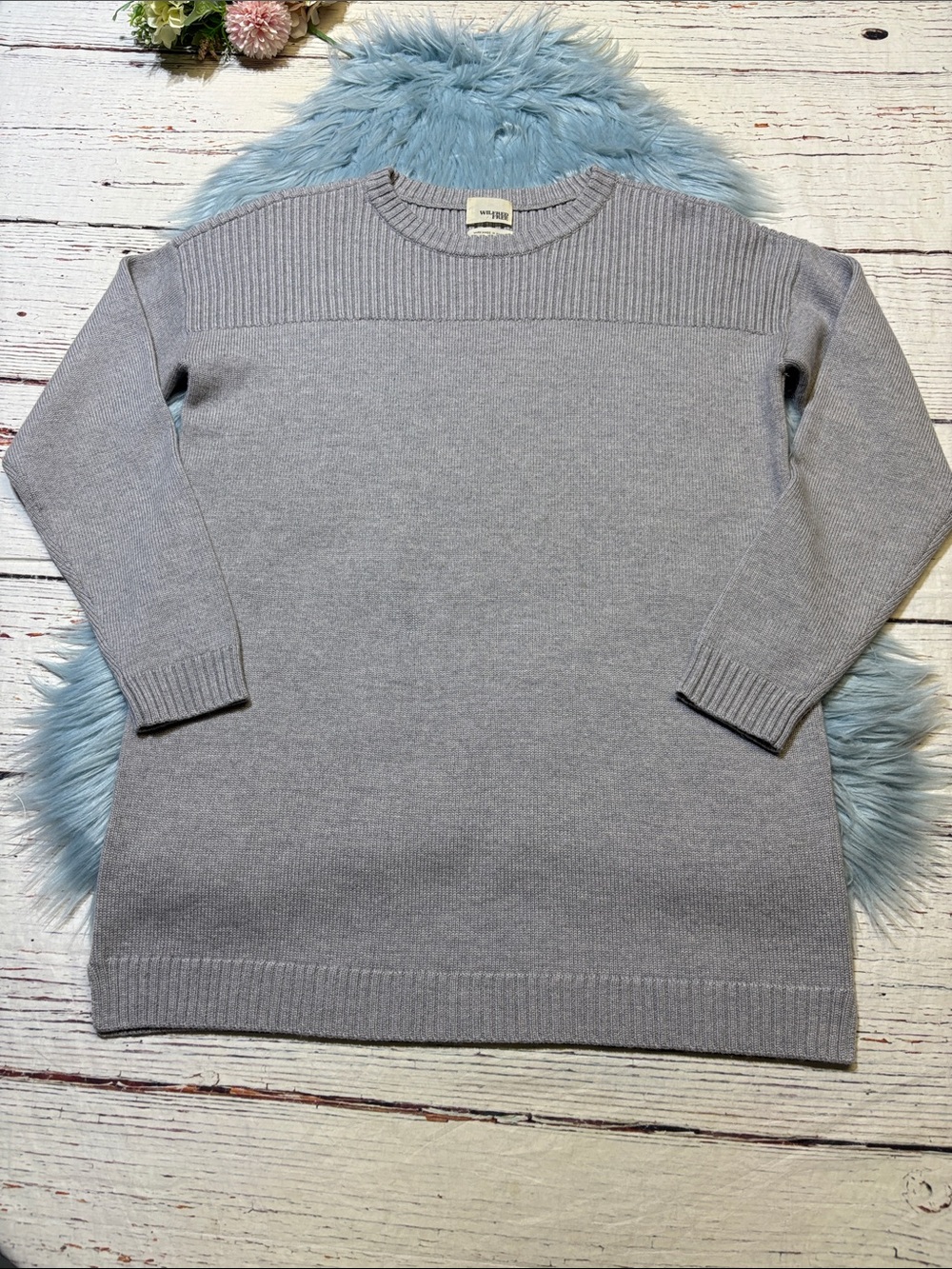 Aritzia Wilfred Free Grey Wool Oversized Sweater sz M
